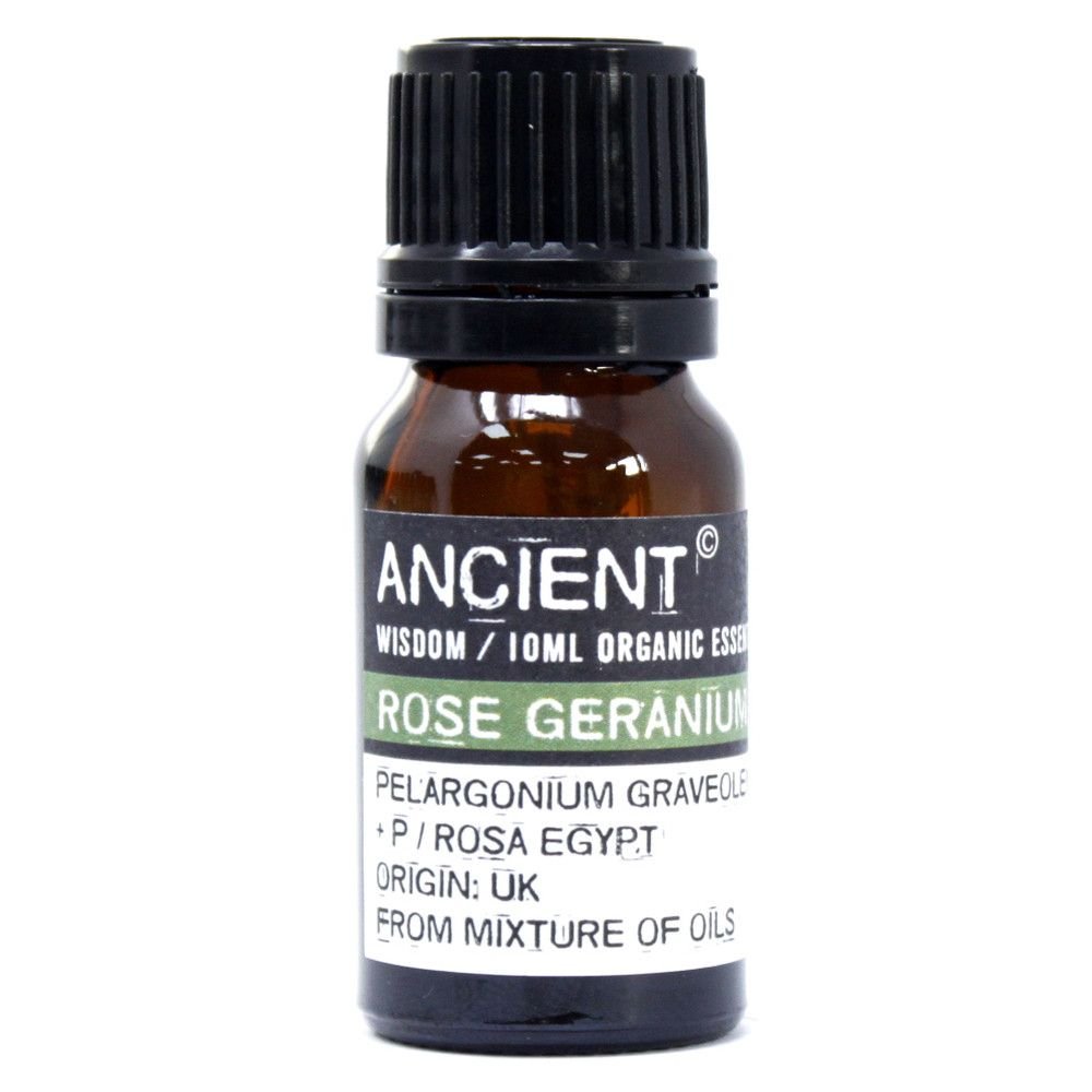 Polished Rose Geranium Organic Essential Oil 10ml featuring natural patterning and unique variations - Luna Panther