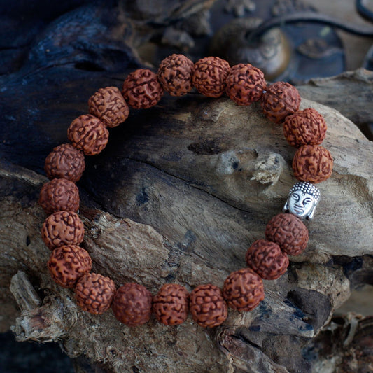Rudraksha Buddha Bangle Mala - Brown - Luna Panther alternate view