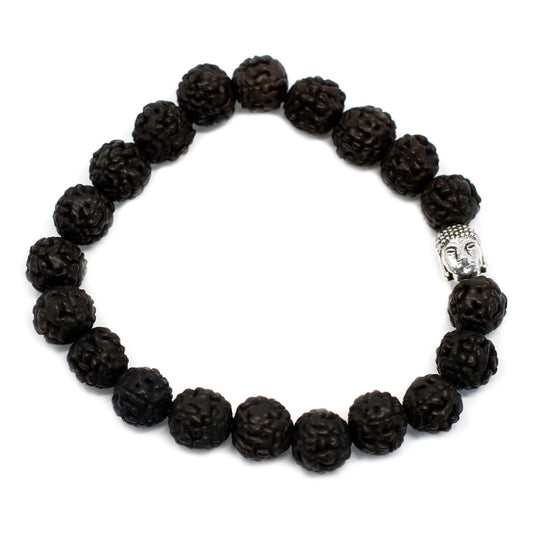Rudraksha Buddha Bangle Mala - Dark - Luna Panther