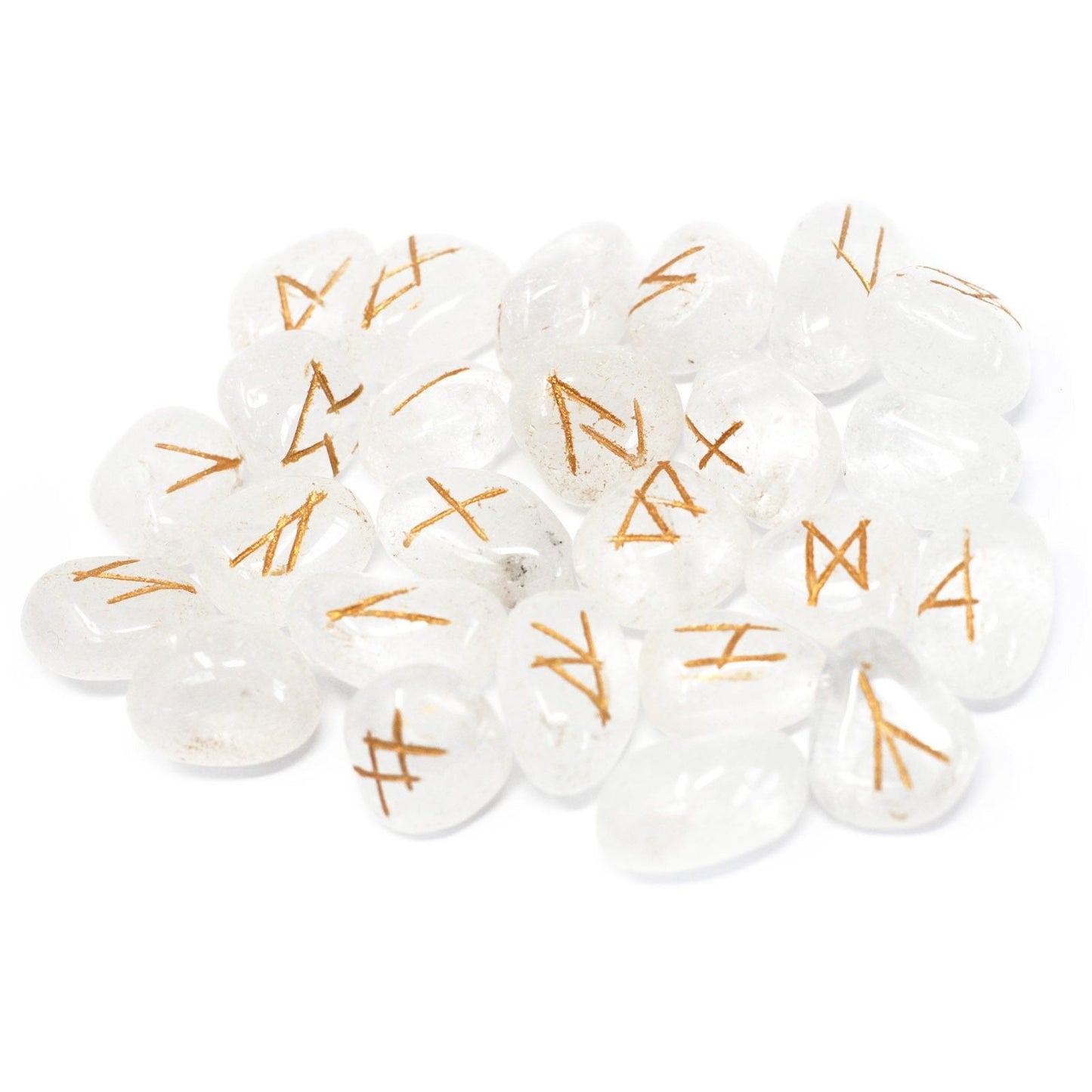 Polished Runes Stone Set in Pouch - Crystal featuring natural patterning and unique variations - Luna Panther