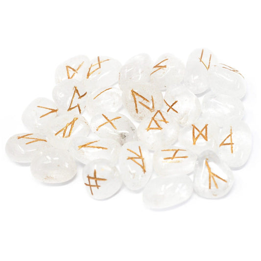 Polished Runes Stone Set in Pouch - Crystal featuring natural patterning and unique variations - Luna Panther