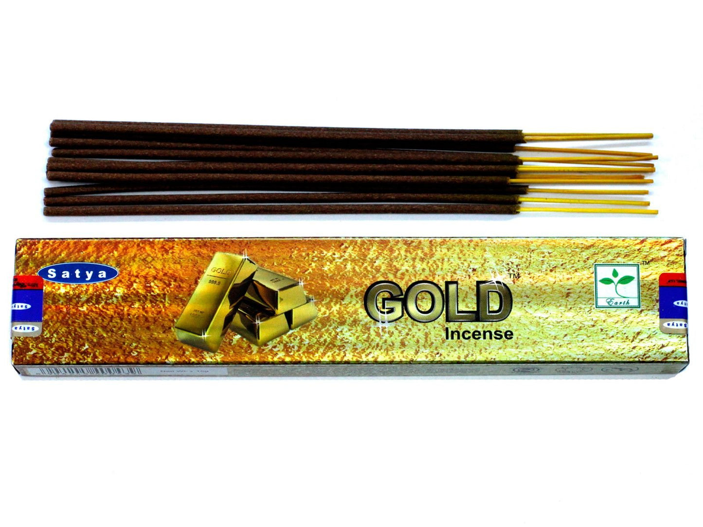 Polished Satya Incense 15gm - Gold featuring natural patterning and unique variations - Luna Panther