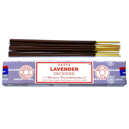 Polished Satya Incense 15gm - Lavender featuring natural patterning and unique variations - Luna Panther