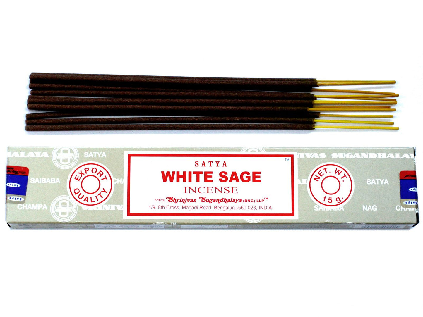 Polished Satya Incense 15gm - White Sage featuring natural patterning and unique variations - Luna Panther