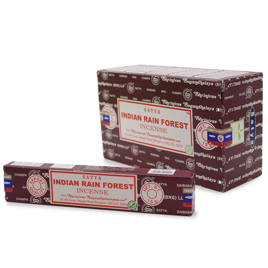 Polished Satya Incense Sticks 15g - Indian Rain Forest featuring natural patterning and unique variations - Luna Panther
