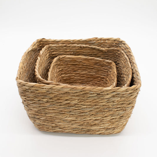 Seagrass Square Baskets - Natural - Set of 3 - Luna Panther alternate view