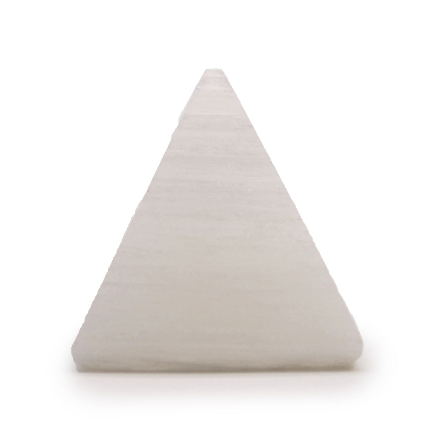 Polished Selenite Pyramid - 5 cm featuring satin white sheen and fibrous texture - Luna Panther