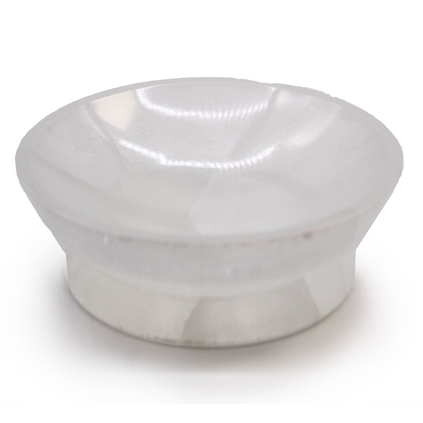 Polished Selenite Ritual Bowl - 13cm featuring satin white sheen and fibrous texture - Luna Panther