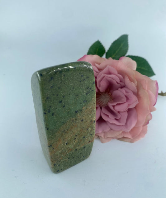 Polished Serpentine Freeform 160 grams featuring mossy green tone with natural veining - Luna Panther