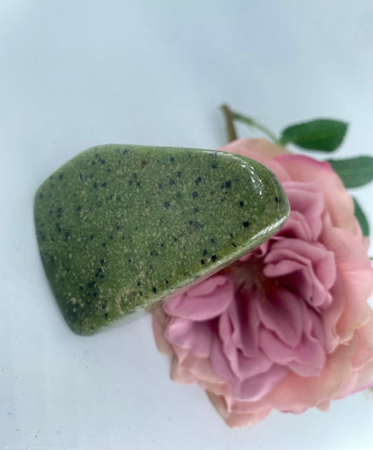 Polished Serpentine Freeform 96 Grams featuring mossy green tone with natural veining - Luna Panther alternate view