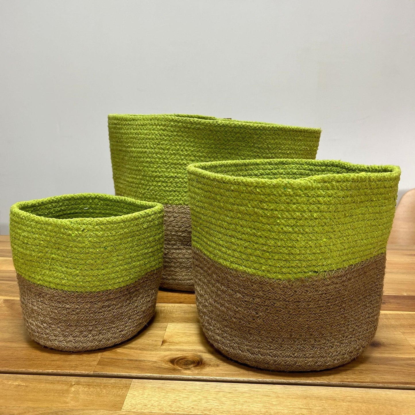 Set of 3 Cotton Rope Storage Baskets - Pistachio - Luna Panther