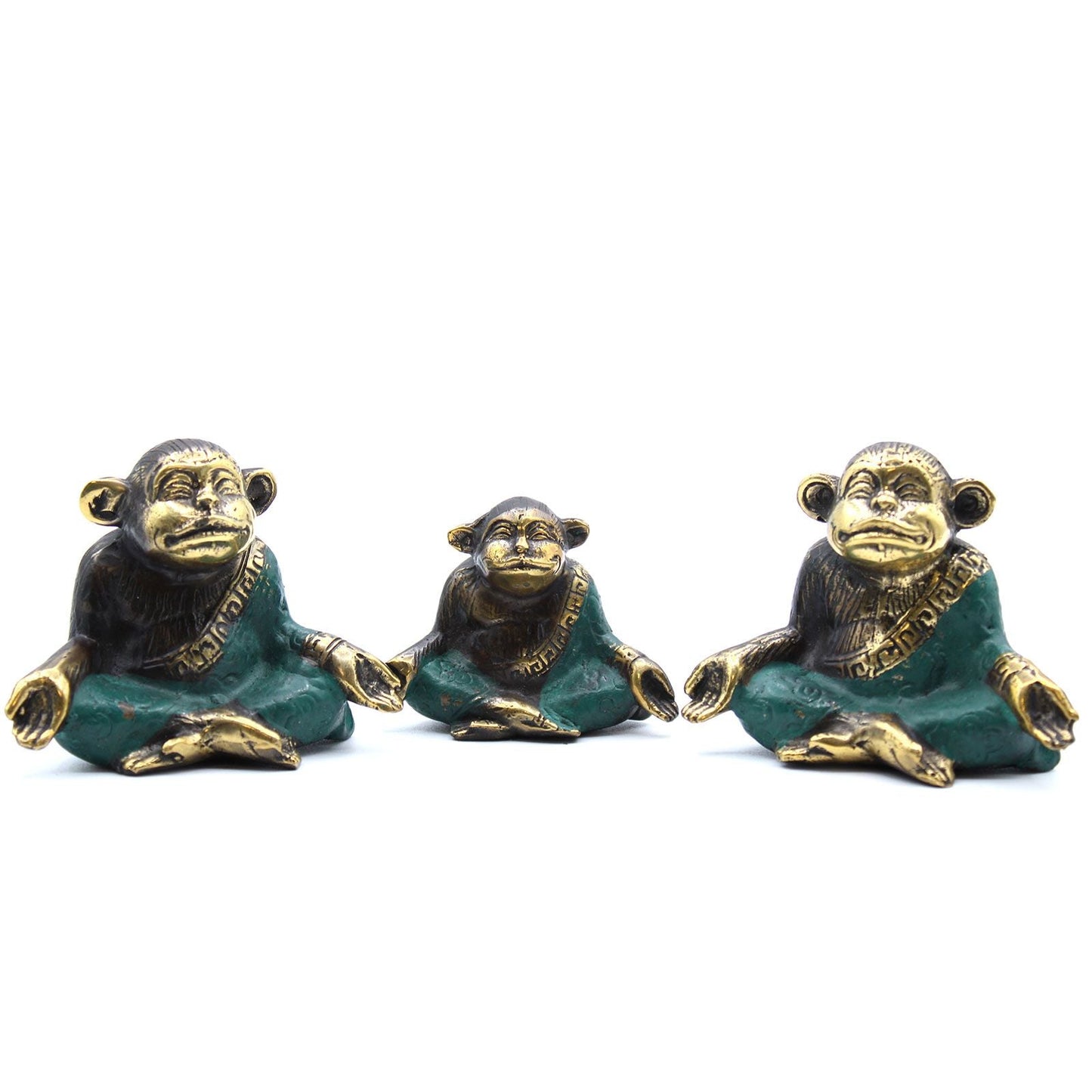 Set of 3 - Family of Yoga Monkeys (assorted sizes) - Luna Panther