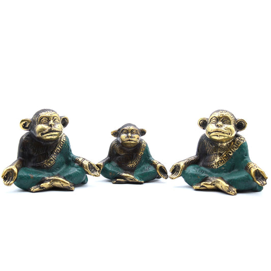 Set of 3 - Family of Yoga Monkeys (assorted sizes) - Luna Panther