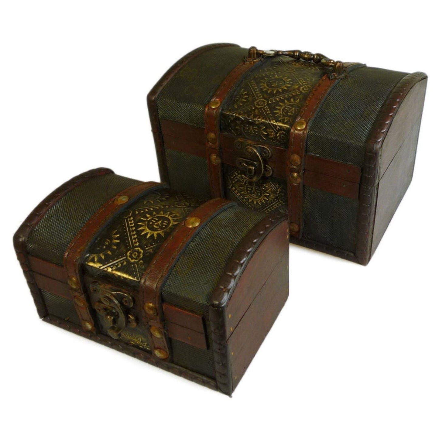 Sets of 2 Colonial Boxes - Metal Embossed - Luna Panther