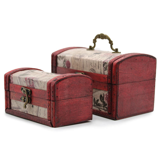 Sets of 2 Colonial Boxes - Rose Design - Luna Panther