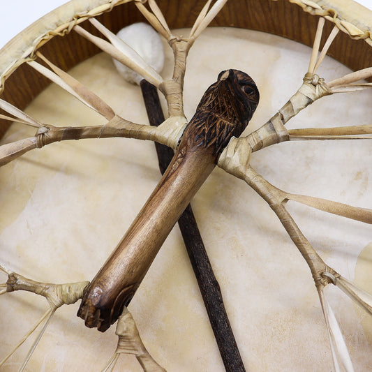 Spirit of the Eagle Shaman Drum & Stick - Tunable 40cm detail view 2 at Luna Panther alternate view