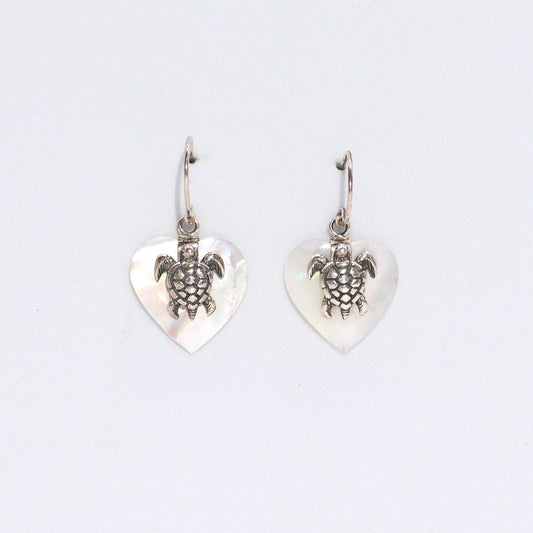 Shell & Silver Earrings - Sea Turtle - MOP - Luna Panther alternate view