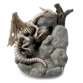 Polished Sleeping Bones Dragon Skull Backflow Incense Burner featuring natural patterning and unique variations - Luna Panther