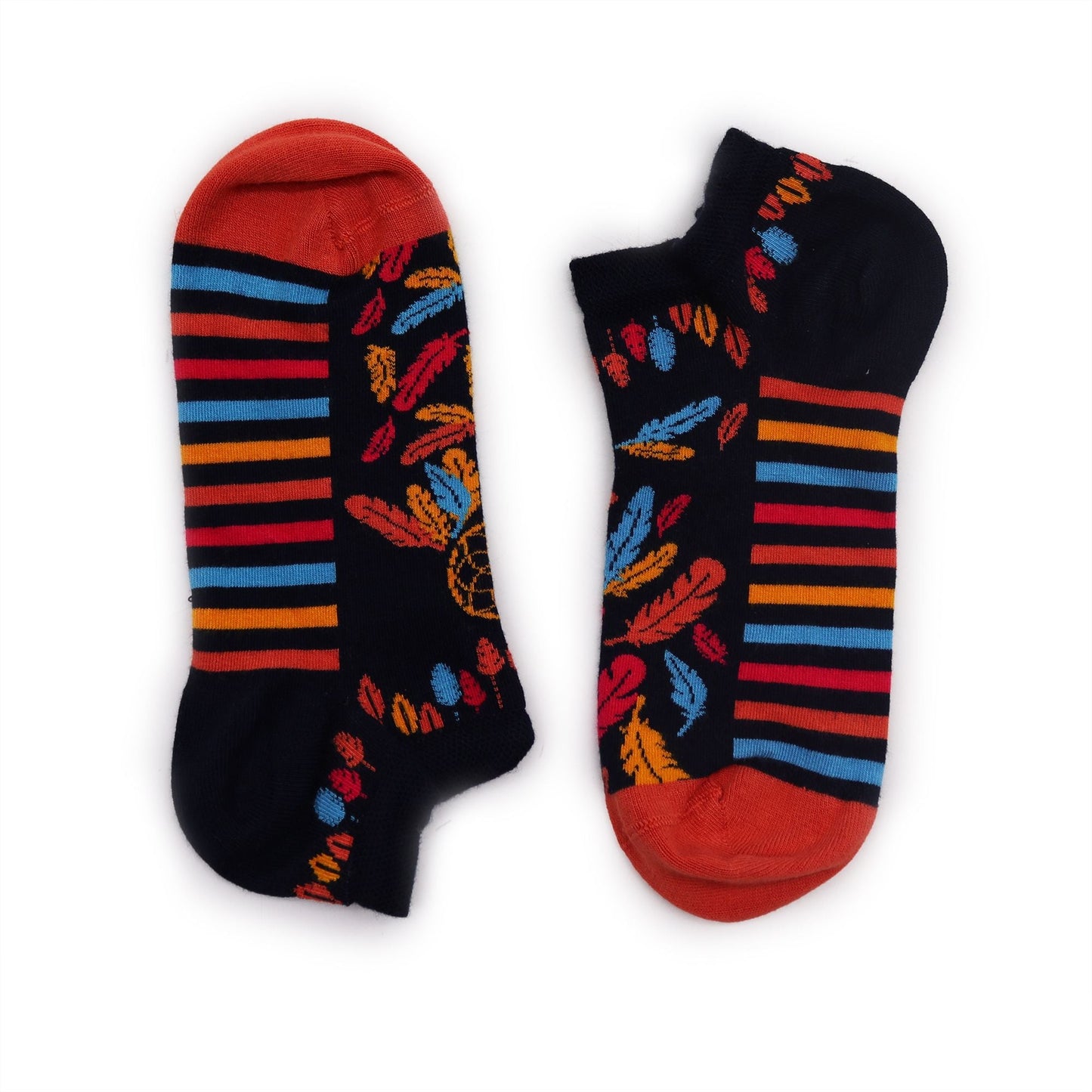 Polished S/M Hop Hare Bamboo Socks Low (3.5-6.5) - Dreamcatcher featuring natural patterning and unique variations - Luna Panther