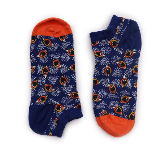 Polished S/M Hop Hare Bamboo Socks Low (3.5-6.5) - Egyptian Pyramyds featuring natural patterning and unique variations - Luna Panther