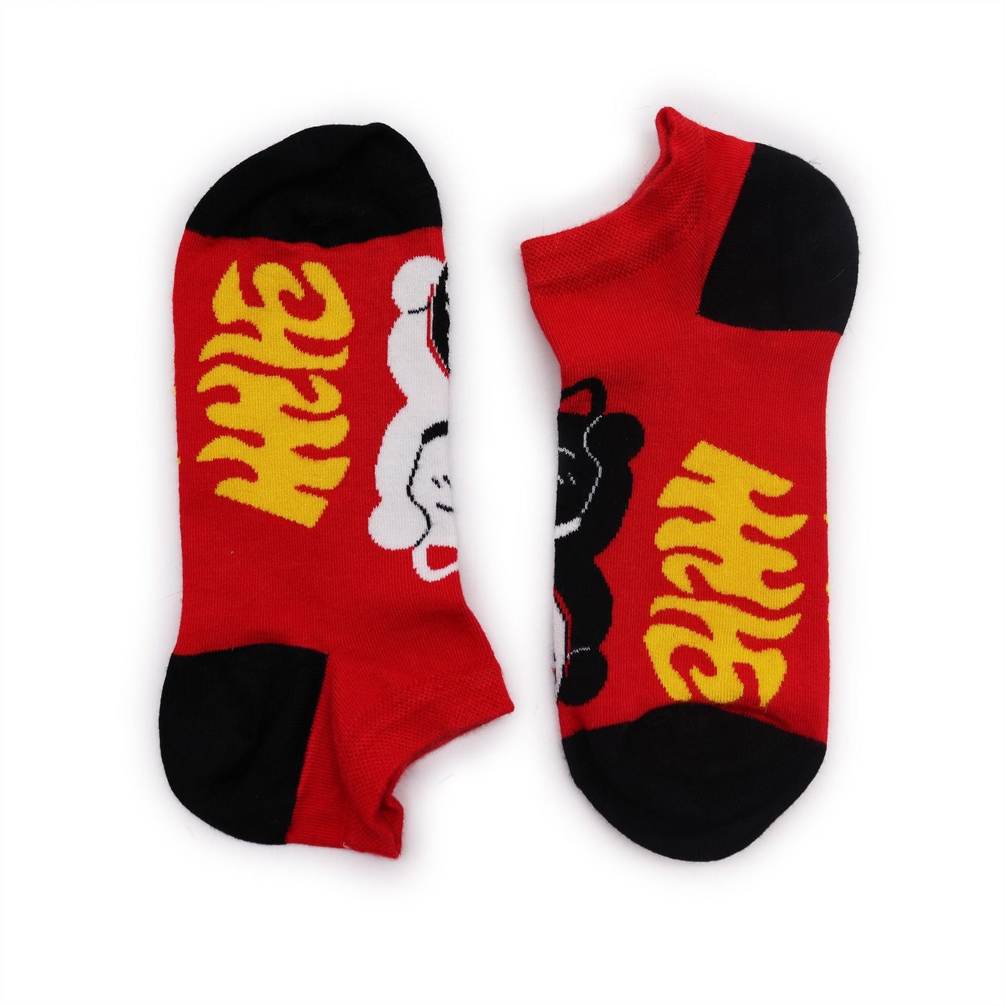 Polished S/M Hop Hare Bamboo Socks Low (3.5-6.5) - Lucky Cat featuring natural patterning and unique variations - Luna Panther