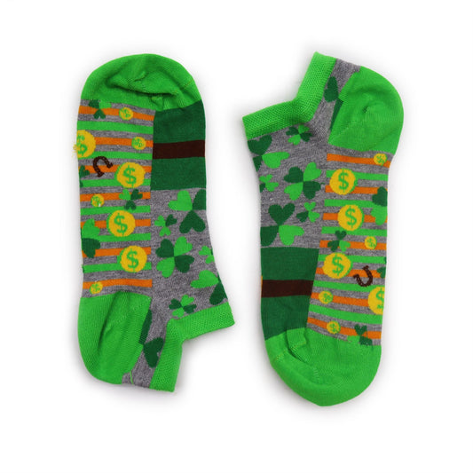 Polished S/M Hop Hare Bamboo Socks Low (3.5-6.5) - Lucky Socks featuring natural patterning and unique variations - Luna Panther