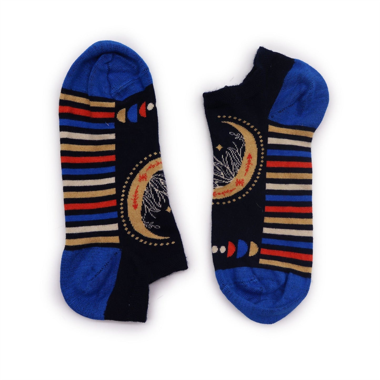Polished S/M Hop Hare Bamboo Socks Low (3.5-6.5) - Lunar Phases featuring natural patterning and unique variations - Luna Panther