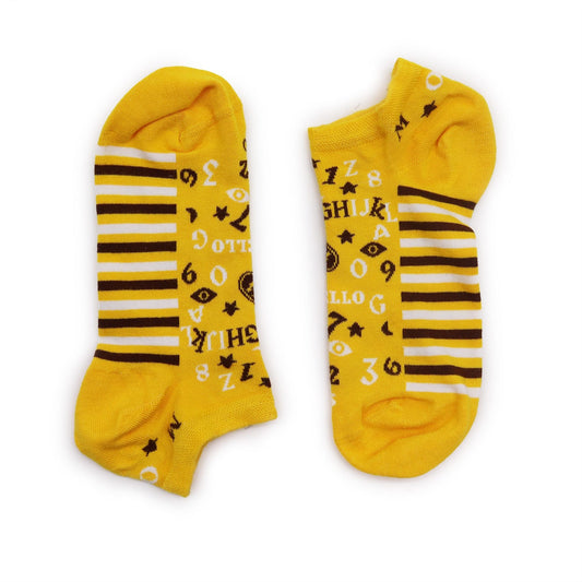 Polished S/M Hop Hare Bamboo Socks Low (3.5-6.5) - Ouija Board featuring natural patterning and unique variations - Luna Panther