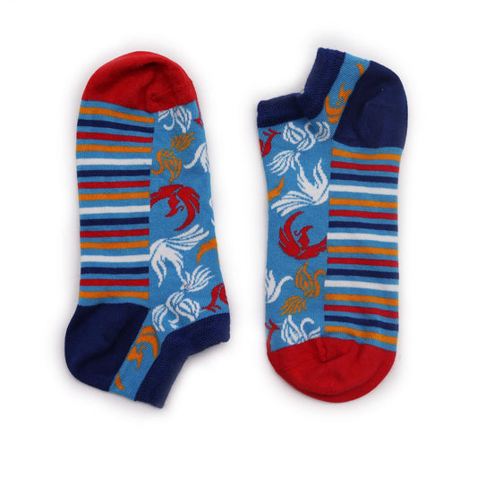 Polished S/M Hop Hare Bamboo Socks Low (3.5-6.5) - Phoenix featuring natural patterning and unique variations - Luna Panther