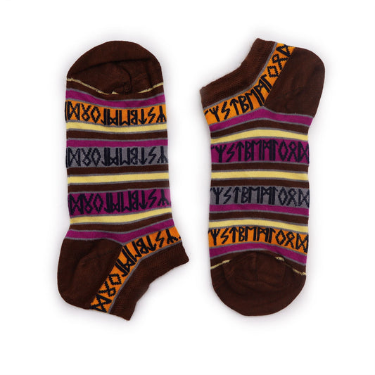 Polished S/M Hop Hare Bamboo Socks Low (3.5-6.5) - Rune Stones featuring natural patterning and unique variations - Luna Panther