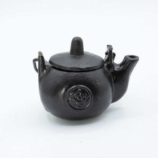Small Cast Iron Ritual Pot with Pentagon 8x8x10cm - Luna Panther