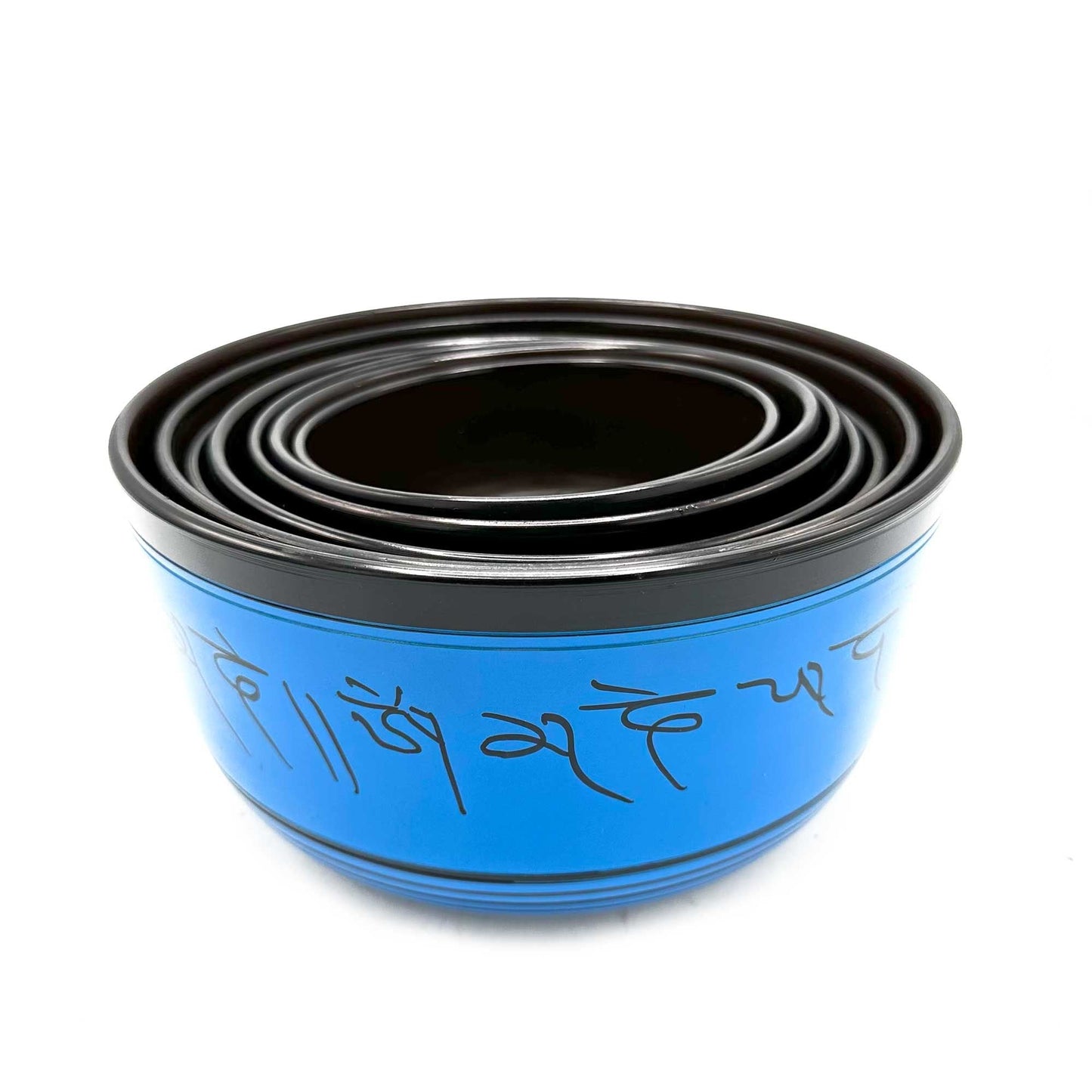 Polished Small Chakra Set of Seven Singing Bowls (14-22cm) featuring natural patterning and unique variations - Luna Panther
