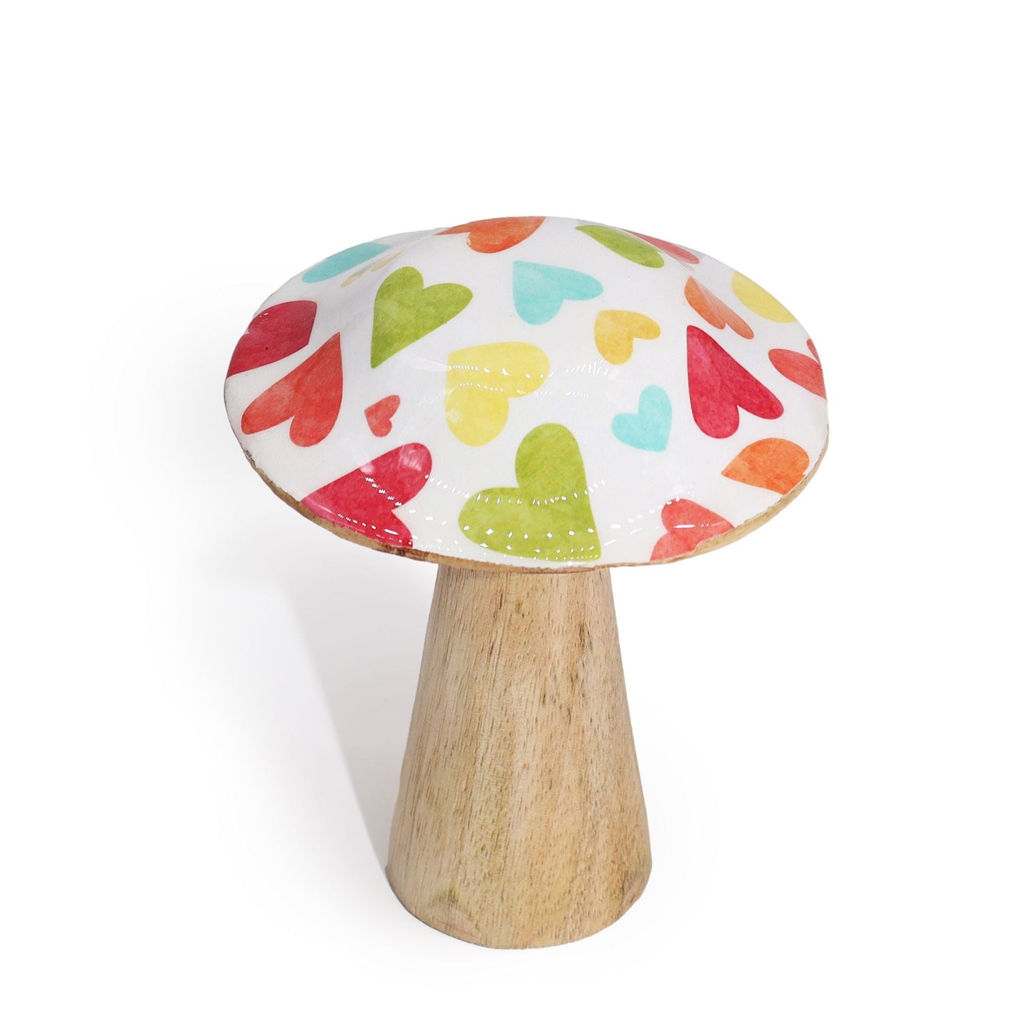 Small Enamelled Mushroom - 10cm - Pastel Hearts - Luna Panther
