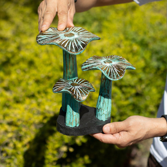 Small Golden Mushroom Art - 20cm - Greenwash - Luna Panther alternate view