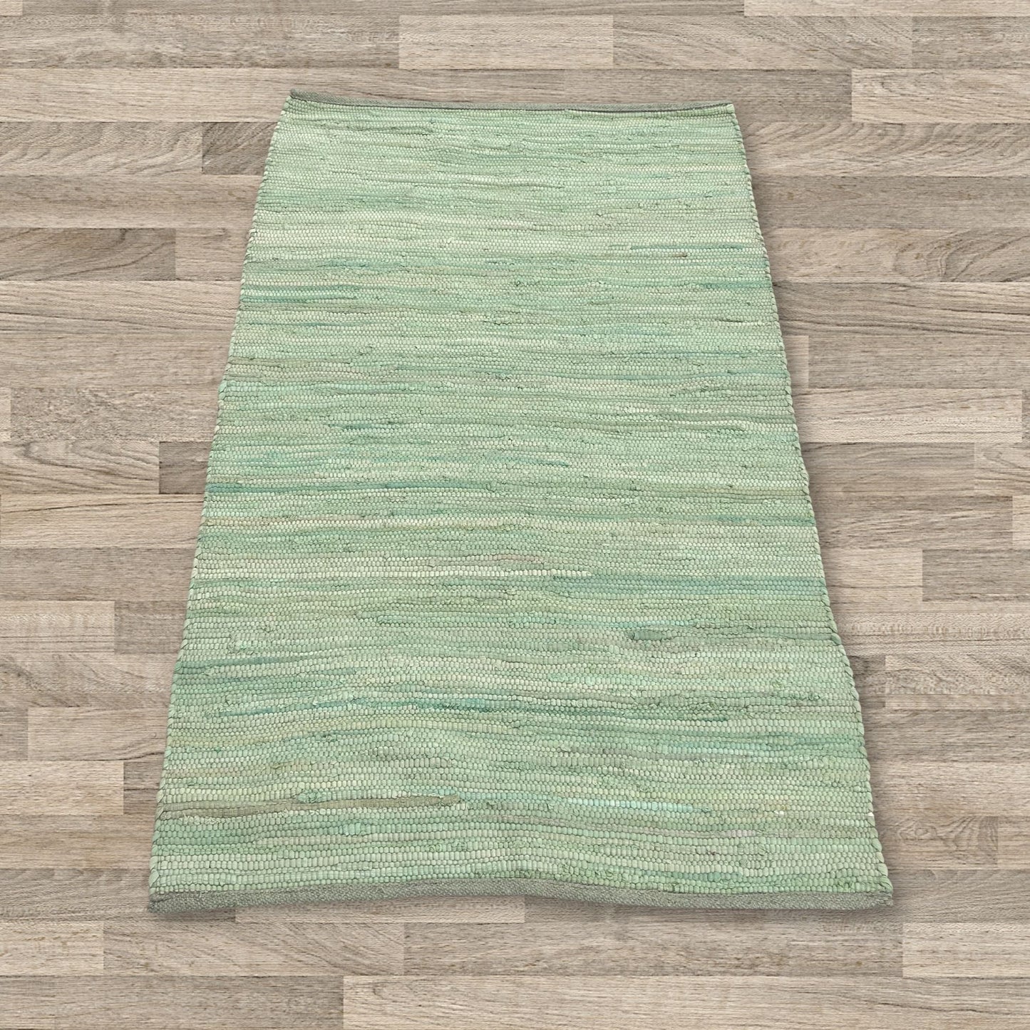 Small Indian Handloom Cotton Rug - Aqua - Luna Panther