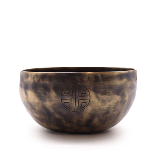 Polished Small Indian Moon Phase Singing Bowl - (approx 550g) - 13cm featuring natural patterning and unique variations - Luna Panther