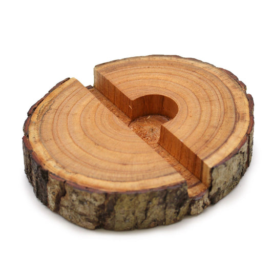 Small Log Phone Holder (full slice) - Natural - Luna Panther