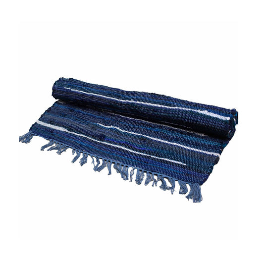 Polished Small Rag Rug - 50x90cm - premium quality - Charcoal Greys featuring natural patterning and unique variations - Luna Panther