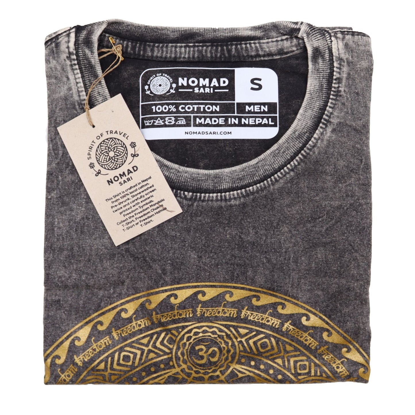Polished Small Stone Washed T-Shirt - Chakra - Dark Grey featuring natural patterning and unique variations - Luna Panther