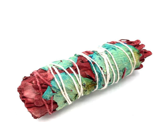 Polished Smudge Stick - Dragons Blood Floral Sage 10cm featuring natural patterning and unique variations - Luna Panther
