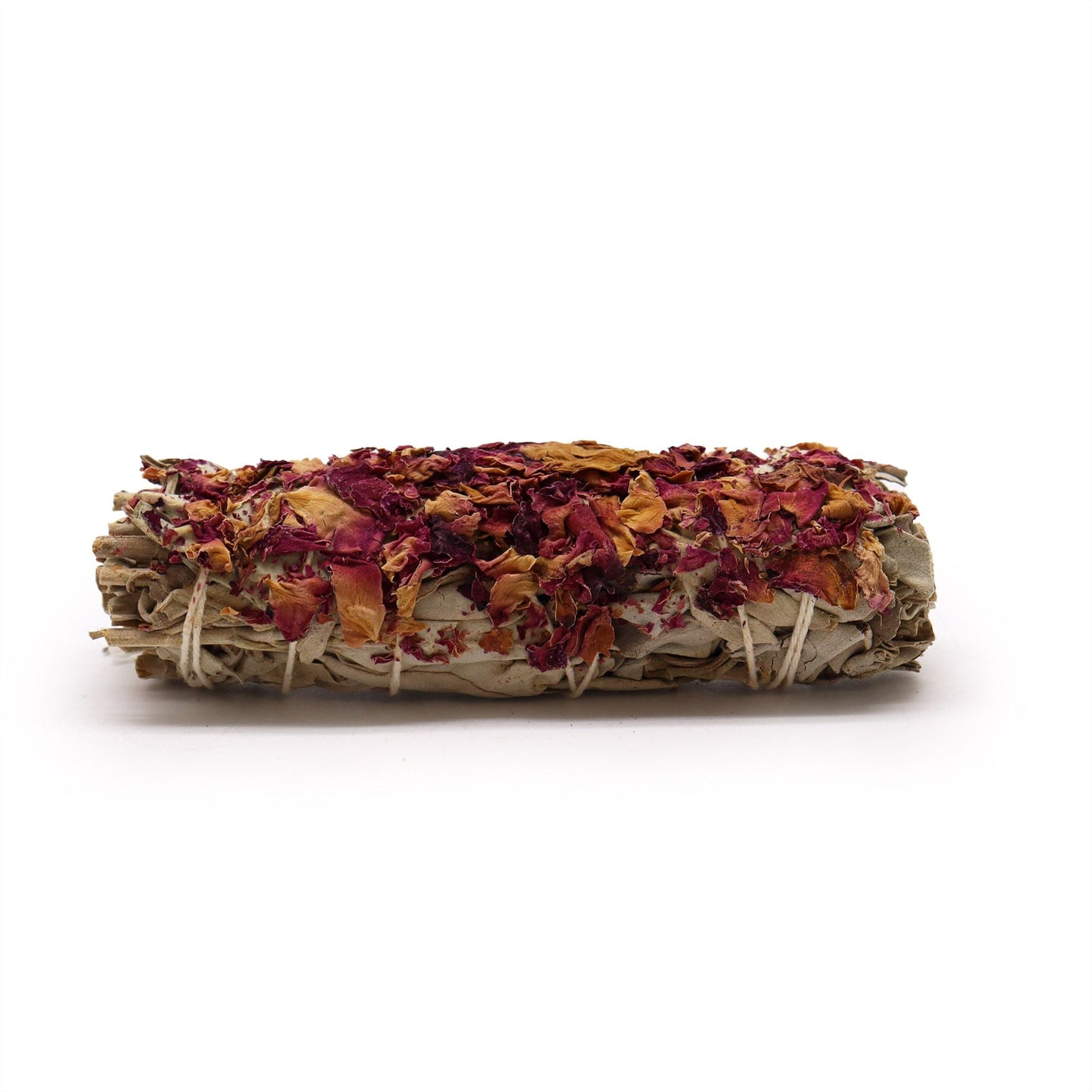 Polished Smudge Stick - White Sage and Castile Rose featuring natural patterning and unique variations - Luna Panther