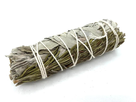 Polished Smudge Stick - White Sage & Rosemary 10cm featuring natural patterning and unique variations - Luna Panther