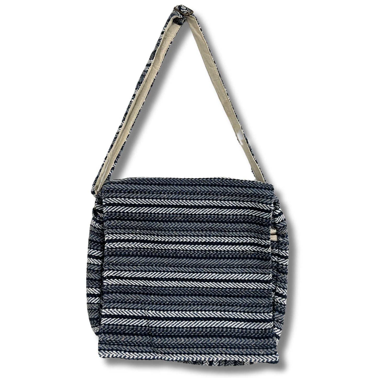 Polished Soft Banjar Laptop Bag - Blue Strips featuring natural patterning and unique variations - Luna Panther