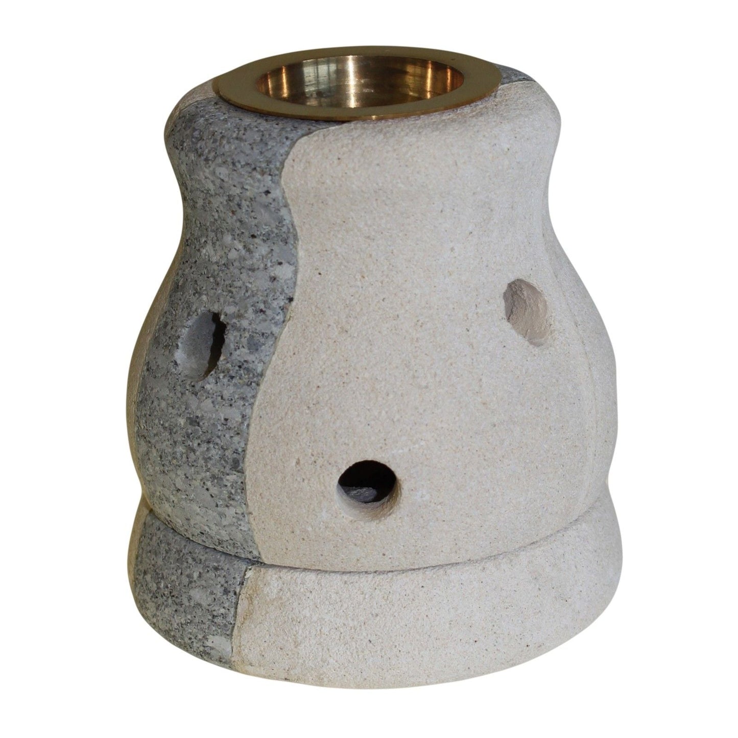 Polished Stone Oil Burner - Combo Shaped featuring natural patterning and unique variations - Luna Panther