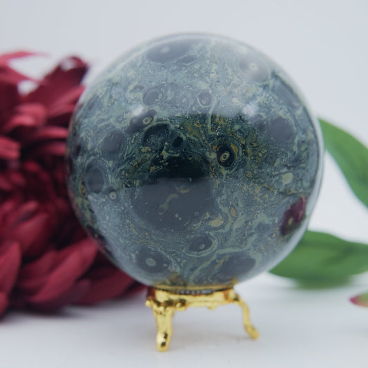 Stromatolite / Kambaba Jasper Sphere — 1110g (94mm) - Luna Panther
