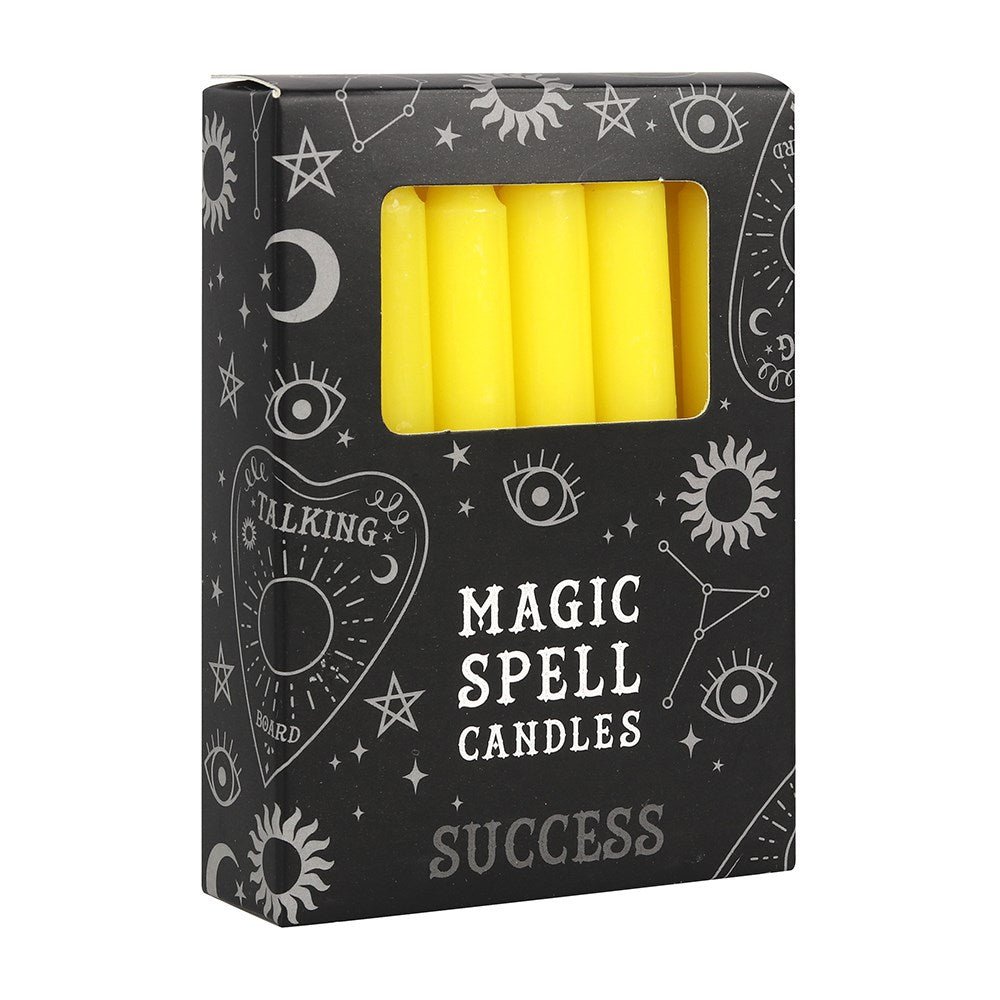 Polished Success Magic Spell Candles featuring natural patterning and unique variations - Luna Panther