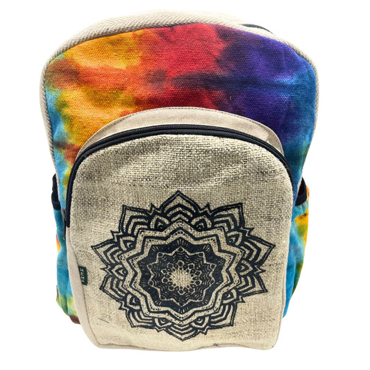 Tie - Dye Hemp Large Backpack - Mandala - Luna Panther
