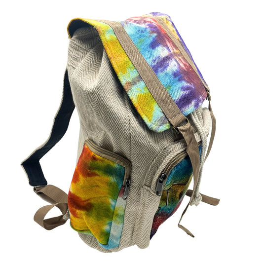 Tie - Dye Hemp Large Square Backpack - Luna Panther alternate view