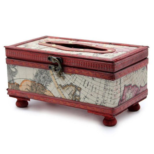 Tissue Box Old Map with Legs - Luna Panther alternate view