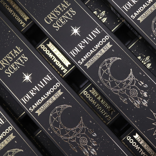 Tourmaline Crystal Scents Smudge Incense - Sandalwood - Luna Panther